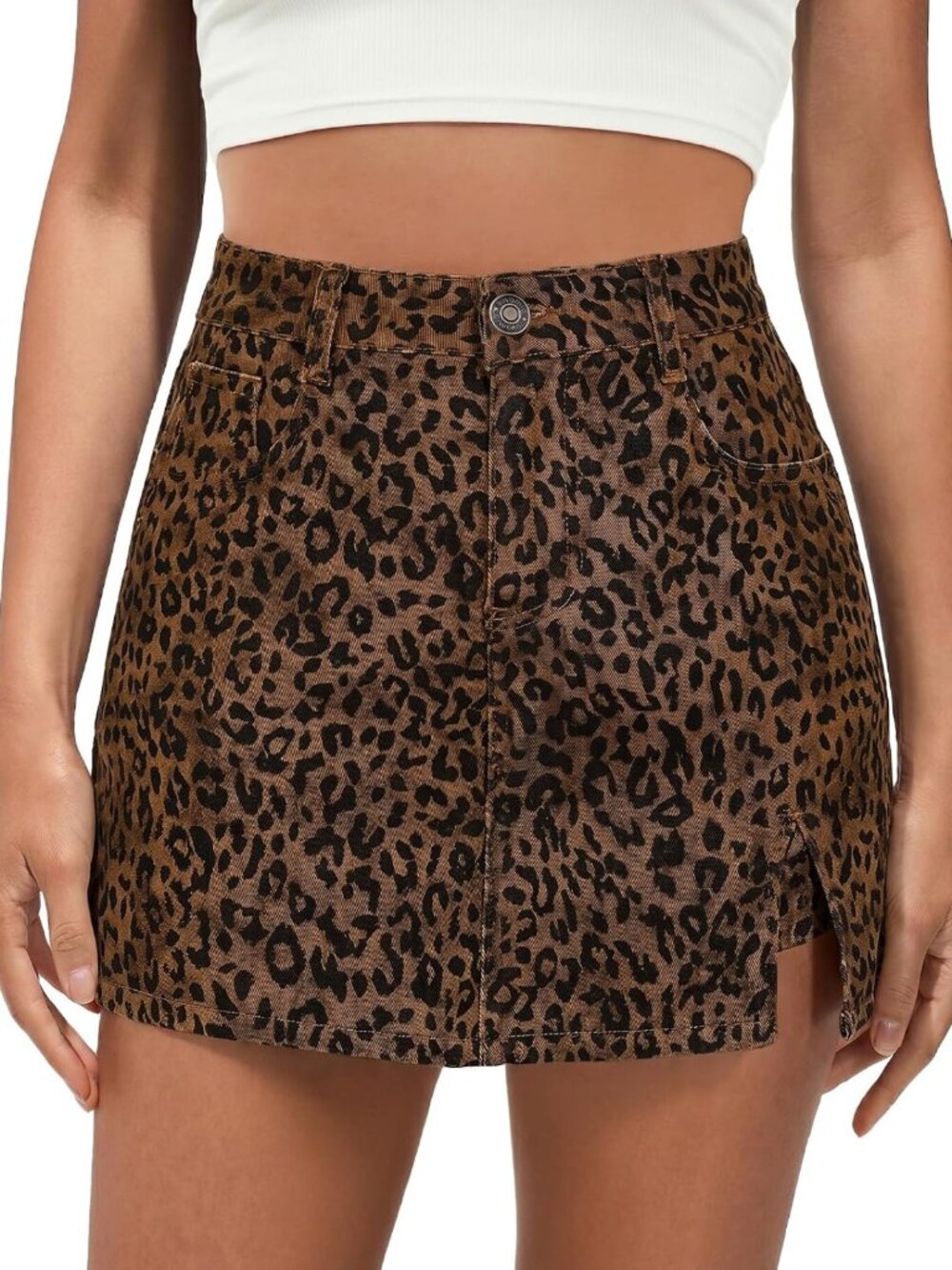 Trendy Leopard Print Mini Skort for Women - High Waisted, Stretchy, Cute with